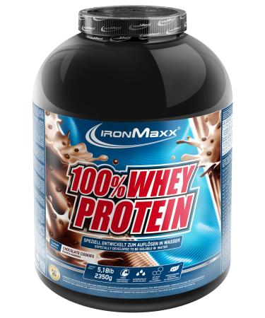 Ironmaxx 100% whey protein powder - chocolate & cookies 2.35kg can |Suck -reduced water -soluble protein powder from whey protein |Many different flavors chocolate cookie 2.35kg can