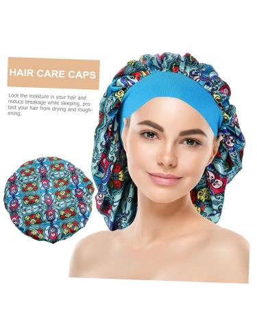 FOMIYES Blue Pretied Hijab Cap for Women | Reusable Chemo Shower Cap | Elastic Sleep Hat for Hair Loss | Smooth Fabric Night Cap - 34.5X23X2CM - Buy Online on GoSupps.com