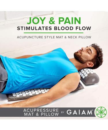 Gaiam Acupressure Mat & Pillow Set | Acupuncture Massage for Sciatic Pain Muscle Tension Fibromyalgia Relief Neck & Back Pain Migraines & Insomnia - Buy Online on GoSupps.com