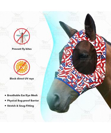 Shop Harrison Howard Stretchable UV Protection Fly Mask - Breathable Mesh Eye Opening & Ear Protection - Full Size - Buy Online on GoSupps.com