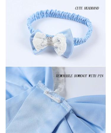 LZH Baby Girls Lace Dress Bowknot Flower Pageant Baptism Tutu Gown 12-18 Months Light Blue - Buy Online on GoSupps.com