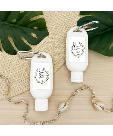 Personalized Sunscreen with Carabiner SPF 30 Custom Sunscreen for Wedding Favors Garden Wedding Botanical Wedding Bridal Shower Favors Bachelorette Gift (Set of 12) - Buy Online on GoSupps.com