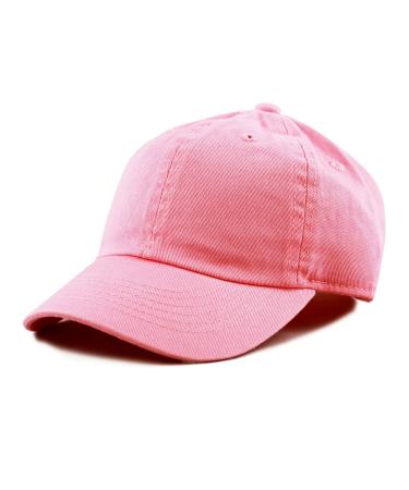 Kids Washed Low Profile Cotton and Denim UPF 50+ Plain Baseball Cap Hat 6-9 Years 0. Light Pink