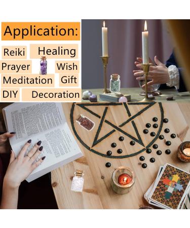 6pc Healing Crystals Gemstone Bottles Set in Wooden Box - Witchcraft Supplies for Reiki, Meditation, and Chakra Balancing - Buy Online on GoSupps.com