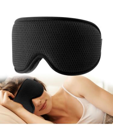 WLLHYF Sleep Mask 3D Contoured Cup Blindfold Block Out Light Sleeping Mask Soft Eye Mask Breathable Eye Sleep Shade Cover with Adjustable Strap for Sleeping Traveling Yoga