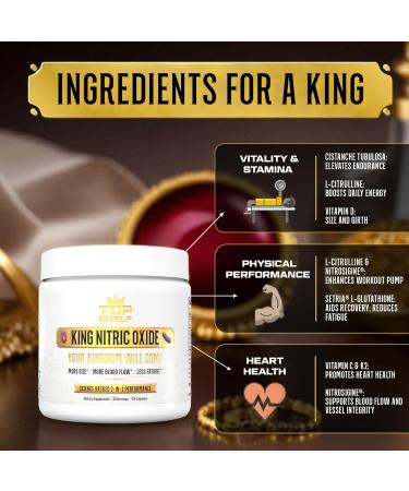 Buy Premium Nitric Oxide Supplement for Men - 6-in-1 Blood Flow Stamina & Energy Booster | 120 Capsules - Fast International Shipping - Buy Online on GoSupps.com