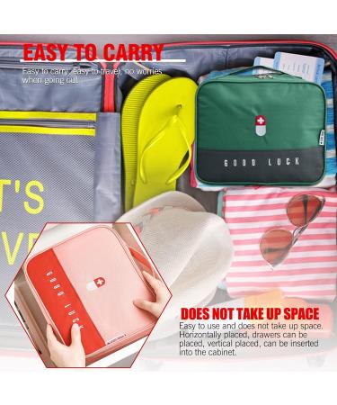 Large Capacity Waterproof Medicine Bag - Portable First Aid & Emergency Travel Pharmacy Bag (Green) - Ideal for Home Office & Travel - Buy Online on GoSupps.com