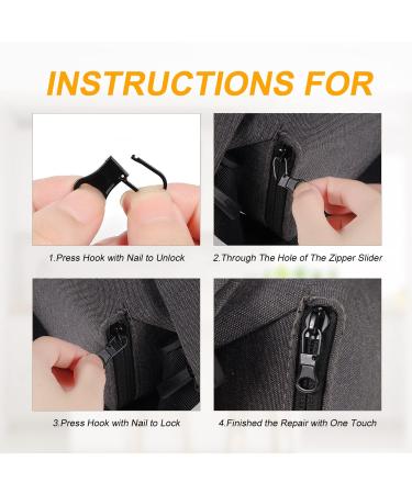 6 Pack Zipper Replacement Slides - Removable Zipper Repair Pulls for Jackets Pants Shoes & Backpacks (Black) - Buy Online on GoSupps.com