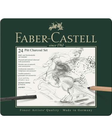Faber-Castell 24-Piece Pitt Charcoal Set - High-Quality Charcoal Drawing Set - Buy Online on GoSupps.com