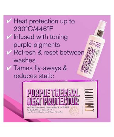 Bold Uniq Purple Heat Protectant Spray & Hair Mask Bundle for Blonde, Platinum, Ash & Silver/Gray Hair - Banish Yellow Tones. Paraben & Sulfate Free, Vegan & Cruelty Free - Buy Online on GoSupps.com
