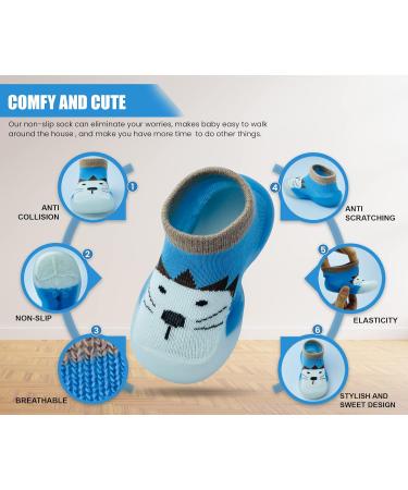 Dookeh Baby Shoes | Soft Sole Sneakers for Boys and Girls | Toddler Infant Sock Shoes 12-18 Months | Blue - Buy Online on GoSupps.com