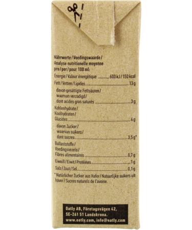 Oatly Organic Oat Liquid Cream 250 ml - Buy Online on GoSupps.com