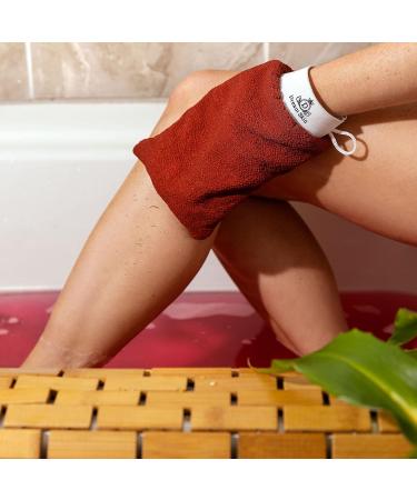 Dream Skin Exfoliating Glove - Tunisian Scrubbing Cloth for Bath and Shower - 100% Viscose Fiber - Brick Red - 1pc - Buy Online on GoSupps.com
