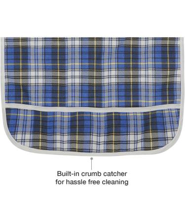 Modaliv Adult Bib - Waterproof Reusable Clothing Protector with Food Catcher - Machine Washable Senior Men and Women Bib for Eating - Blue - Buy Online on GoSupps.com