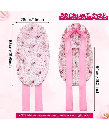 Kids Long Satin Sleep Cap with Elastic Tie - Pink Silky Braid Bonnet for Girls - Buy Online on GoSupps.com