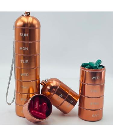 Metal Travel Pill Organizer - Compact 1 PCS Model 1 in Gray & Orange | Ideal for Travel & Medication Management - Buy Online on GoSupps.com