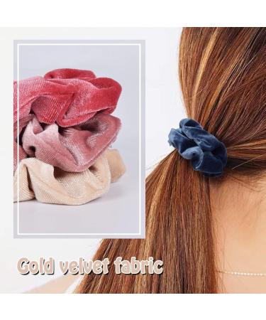 Fbbules 12-Piece Velvet Scrunchies Set | Colorful Elastic Hair Ties for Women & Girls | Best Hair Bands for Ponytails - Buy Online on GoSupps.com