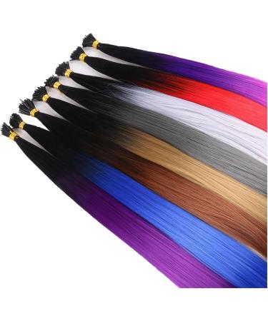 LNNXSZ Feather Hair Extension Kit Feather Hair Extensions for Braiding 100strands Straight Rainbow Color Green Yellow Pink Synthetic (Color show-13 Size : 22inches) 22inches As Picture Show-13 - Buy Online on GoSupps.com