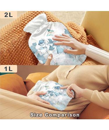 Naanle Hot Water Bottle with Butterfly Blue Rose Cover - 1L Heat Bottle for Pain Relief & Therapy - Buy Online on GoSupps.com