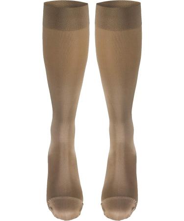 Truform Women's Compression Stockings 20-30 mmHg - Knee High Closed Toe Opaque - Beige XL (Pack of 2) | International Shipping Available - Buy Online on GoSupps.com