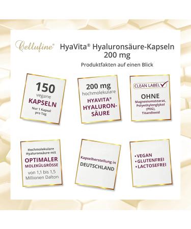 Cellufine Hyavita Hyaluronic Acid 150 Capsules - High-Dose Gluten-Free Vegan Supplement for Skin Hydration & Youthful Glow - Buy Online on GoSupps.com