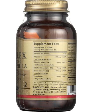Solgar B-Complex with Vitamin C Stress Formula 100 Tablets - Energy Metabolism Support - Buy Online on GoSupps.com