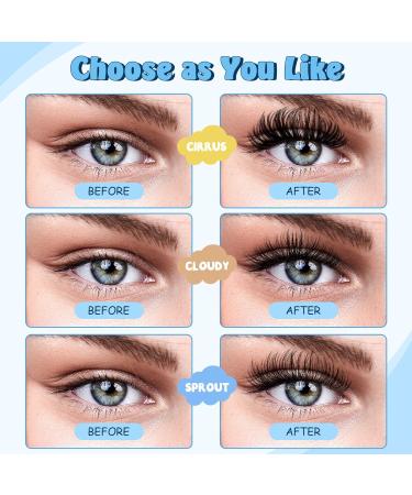 KevKev 360 Pcs Mixed Styles Cluster Lashes with Dual-side Brush and Mirror Lash Book - D-Mix (8-16mm) Thin Band & Soft Lashes - Cloudy Cirrus Sprout - Buy Online on GoSupps.com