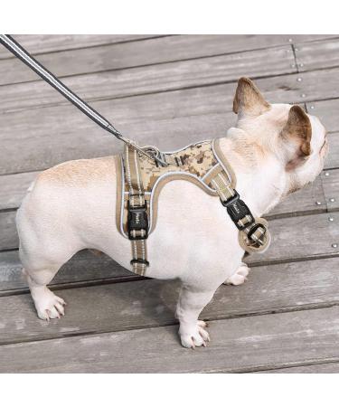Buy Heele Dog Crockery & Reflective Anti-Pull Harness for Medium Dogs | Camouflage Desert Design - Adjustable Front/Back Clips Padded Handle Ships Internationally - Buy Online on GoSupps.com