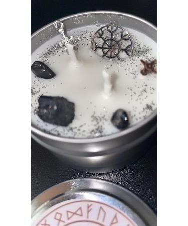 Aromatherapy Soy Wax Intention Candle - Helm of Awe Protection - 4oz Viking Shield - Eco-Friendly & Natural Scented Candle for Wellness - Buy Online on GoSupps.com