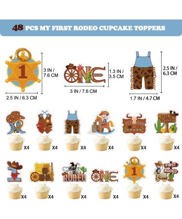 48 pcs My First Rodeo Cupcake Toppers - Buy Online on GoSupps.com