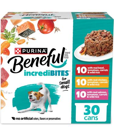 Purina Beneful IncrediBites Adult Wet Dog Food Variety Pack Chicken, Beef, Salmon with Rice 3 Ounce (Pack of 30) - Buy Online on GoSupps.com