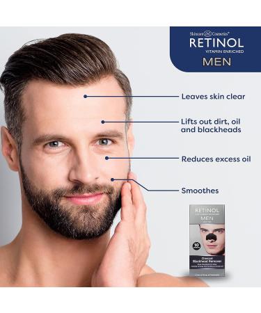 Retinol Men s Charcoal Blackhead Remover Original Anti-Aging Peel-Off Pore Strips for Deep Cleansing & Pore Unclogging | Fast Results in 10 Minutes - Buy Online on GoSupps.com