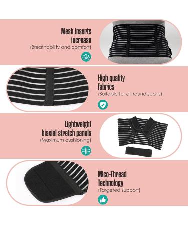 Maternity Belly Band Abdominal Binder Black | Elastic Waist Support for Prenatal Pregnancy | Pelvic Pain Relief & Back Brace | Breathable Tummy Bump Sling Belt - Large - Buy Online on GoSupps.com