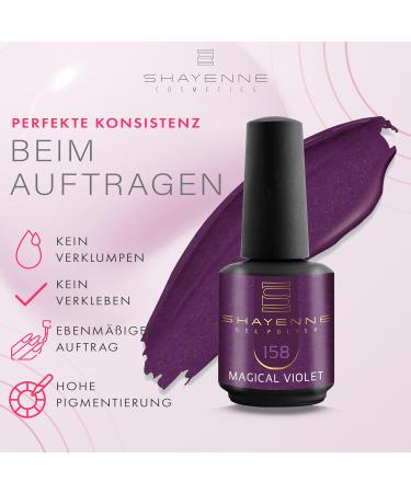 SHAYENNE Made in Germany Shellac Gel Nail Polish 15 ml for UV LED Lamp | 158 Magical Violet Purple | Gel Nail Polish for UV Nail Lamp | LED Nail Polish Gel Polish Nail Gel - Buy Online on GoSupps.com