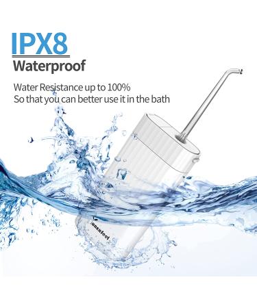 Dental Water Flosser - Portable Oral Irrigator with 5 Jet Tips, 3 Modes, IPX8 Waterproof - Teeth Cleaner for Braces, Bridges, Tooth Care - Telescopic Water Tank - Home & Travel (White) - Buy Online on GoSupps.com