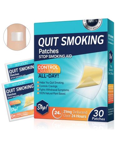 Step 1 | 21 mg, Quit Patches 30 Count, Stop Aid to Help Quit That Work, Transdermal System Patch - Delivered Over 24 Hours, Behavioral Support Program Information Included Step 1 - 30 Count