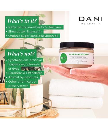 DANI Naturals Sugar Scrub - Exfoliating Bamboo Bergamot Organic cane sugar and shea butter gently exfoliate and nourish skin leaving it smooth refreshed and hydrated 14 oz - Buy Online on GoSupps.com