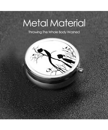 Black Music Notes Mini Round Pill Box - 3 Compartment Portable Organizer for Travel Home & Office - Buy Online on GoSupps.com