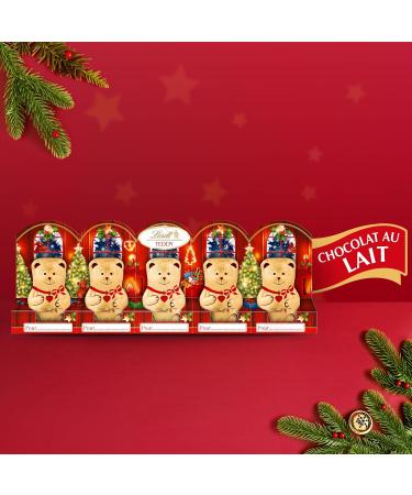 Lindt - Barrette de 5 Mini-moulages TEDDY - Chocolat au Lait - Id al pour No l 5x10g Barrette Teddy 50g - Buy Online on GoSupps.com