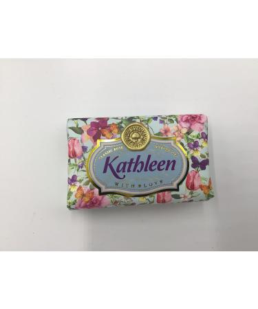 Kathleen - Gift Soap Bar For Her Birthday Rose Scent Mum Grandmother Cleanser Lather Present Girl