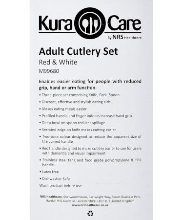 NRS Healthcare M99680 Kura Care Adult Cutlery Set - Red/White - Buy Online on GoSupps.com