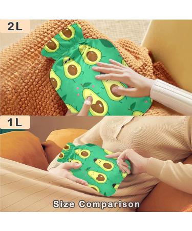Shop Naanle Cute Slice Avocado Heat Bottle - 2L Transparent Hot Water Bottle for Pain Relief & Therapy | Ideal for Bed Hands & Feet - Buy Online on GoSupps.com