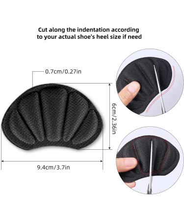 RFWIN 6 Pairs Heel Cushion Pads Anti-Slip Heel Grips & Inserts for Comfortable Shoes - Men and Women Foot Cushion Pads - 6 Pairs Black/Grey/Beige - Buy Online on GoSupps.com