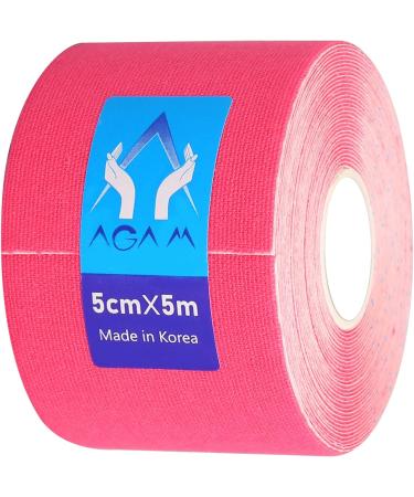 Shop Kinesiology Tape for Athletes | 16ft Water Resistant Latex Free Elastic for Knee Elbow & Shoulder Pain - Pink - Buy Online on GoSupps.com
