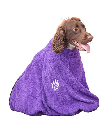 aztex Towelling Dog Bag Dog Jacket Protection from water mud and dirt Anti pull Mayer fabric Size 3 - Purple Medium Mayer fabric - Purple