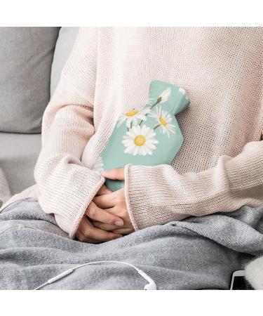 White Flowers Hot Water Bottle with Plush Cover - Hand Warmer for Adults & Children | 26.5x15.3cm - Ideal for Comfort & Warmth - Buy Online on GoSupps.com