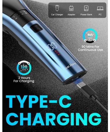 Hair Clippers for Men Cordless Clippers for Hair Cutting Professional Mens Hair Clippers Rechargeable Hair Trimmer LED Display 20 Adjustable Lengths A-blue - Buy Online on GoSupps.com