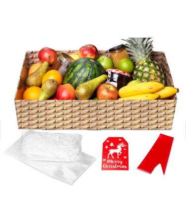 Star Online Christmas Hamper Kit Make Your Own Empty Gift Box with Ribbon Tissue & Cello Wrap Large/Medium Perfect For Personalised Gifts (Medium) - Buy Online on GoSupps.com