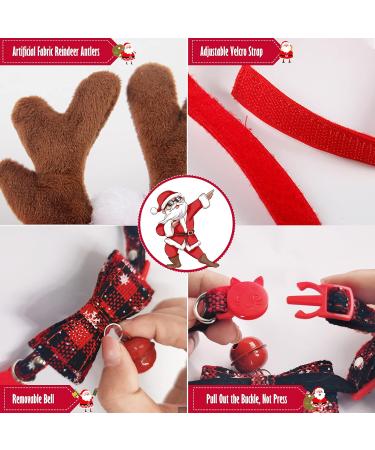 PETLESO Christmas Pet Collar with Bell & Cute Antlers - Ideal for Cats Puppies Rabbits & Dolls | International Shipping Available - Buy Online on GoSupps.com