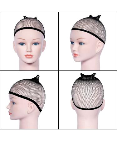 URAQT 4 Pcs Stretchy Nylon Wig Caps for Men and Women - Breathable Wig Net Cap for Long and Short Hair (2 Mesh Black + 2 Beige) - Buy Online on GoSupps.com